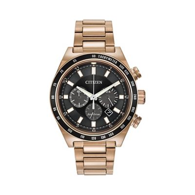 Men's rose gold tone sport chronograph bracelet watch ca4203-54e